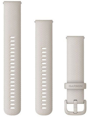 Garmin Quick Release band 20mm, silicone, beige, witte gesp (Venu, Venu Sq, Venu 2 plus, etc.)