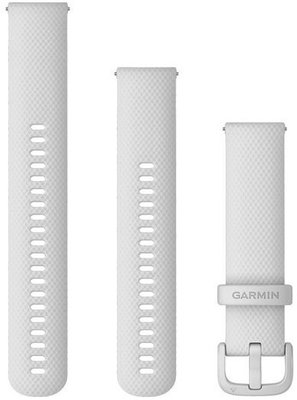 Garmin Quick Release band 20mm, silicone, wit, witte gesp (Venu, Venu Sq, Venu 2 plus, etc.) + verlengd deel