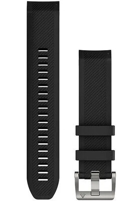 Garmin QuickFit band 22mm, siliconen, zwart, zilveren gesp (Fenix 7/6/5, Epix 2, MARQ, etc.)