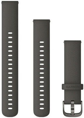 Garmin Quick Release 18mm band, silicone, grafietgrijs, grijze gesp (Venu 2S, Vívoactive 4S, Vívomove 3S)