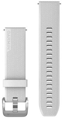 Garmin Quick Release band 20mm, silicone, wit, zilveren gesp (Venu Sq, Venu 2 plus, etc.)