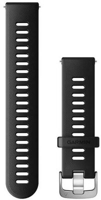 Garmin Quick Release band 20mm, silicone, zwart, zilveren gesp (Venu, Venu Sq, Venu 2 plus, etc.)