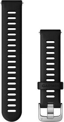 Garmin Quick Release 18mm band, silicone, zwart, zilveren gesp (Venu 2S, Vívoactive 4S, Vívomove 3S)