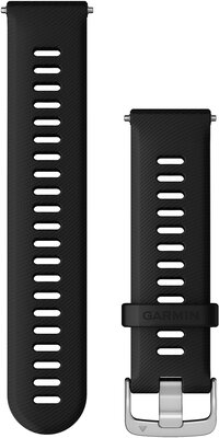 Garmin Quick Release band 22mm, silicone, zwart, zilveren gesp (Venu, Forerunner 255, Vívoactive 4, etc.)