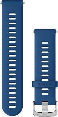 Garmin Quick Release band 22mm, silicone, blauw, zilveren gesp (Venu, Forerunner 255, Vívoactive 4, etc.)