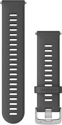 Garmin Quick Release band 22mm, silicone, grijs, zilveren gesp (Venu, Forerunner 255, Vívoactive 4, etc.)