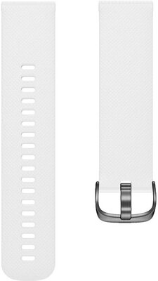 Snel afneembare riem 20mm, silicone, wit, zwarte gesp (Garmin Venu, Venu Sq, Venu 2 plus, etc.)