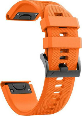 QuickFit band 22mm, silicone, oranje, zwarte gesp (Garmin Fenix 7/6/5, Epix 2, etc.)