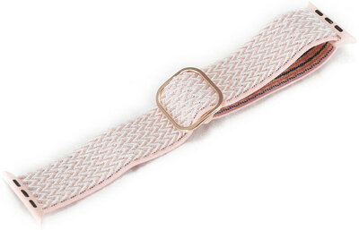 Bandje voor Apple Watch, nylon, roze, roségouden gesp (hoes 42/44/45mm)