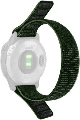 Inrijgband 22mm, nylon, groen (Garmin Fenix 7/6/5 etc.)