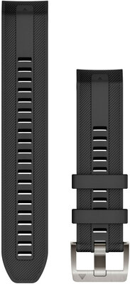 Garmin Quickfit 22mm band, siliconen, zwart, zilveren gesp (MARQ)