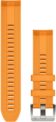 Garmin Quickfit 22mm band, silicone, oranje, zilveren gesp (MARQ)