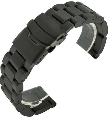 Zwart stalen armband Ricardo Vacone, vouwsluiting (+ korter)