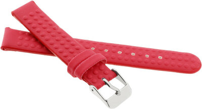 Siliconen kinderband 14 mm, rood, met patroon, zilveren gesp