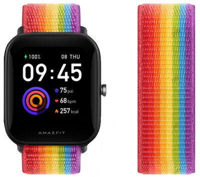 Snelspanband 20 mm, nylon, regenboog