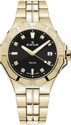 Edox Delfin Diver Date Lady Quartz 53020-37jm-nid