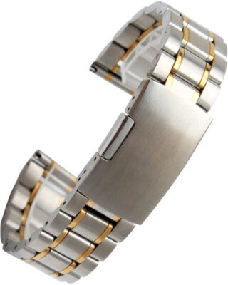 Bicolor stalen armband Ricardo Benevento, vouwsluiting