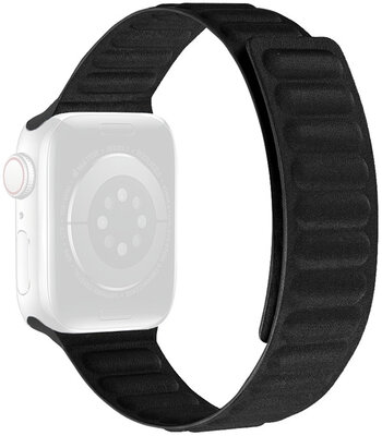 Bandje voor Apple Watch 38/40/41 mm, magnetisch aantrekbaar textiel, zwart