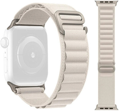 Bandje voor Apple Watch, textiel, wit (voor kastjes 49/45/44mm)