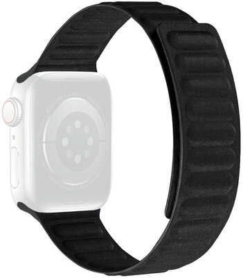 Bandje voor Apple Watch 42/44/45 mm, textiel magnetisch, zwart