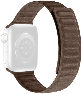 Bandje voor Apple Watch 42/44/45mm, textiel magnetisch aantrekbaar, bruin