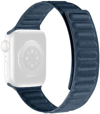 Bandje voor Apple Watch 42/44/45mm, textiel magnetisch aantrekbaar, blauw