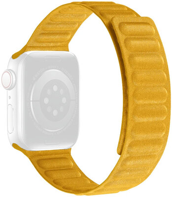 Bandje voor Apple Watch 42/44/45mm, textiel magnetisch aantrekbaar, geel