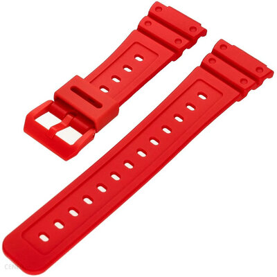 Bandje voor Casio, hars, rood, rode gesp (voor model GA-2100)