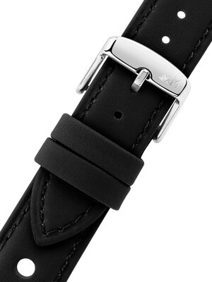 Lederen riem Morellato Tropea 5968D99.019 M, zwart, gerecycled materiaal