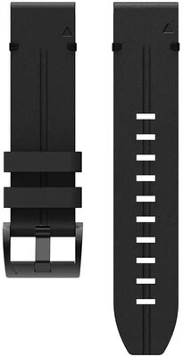 QuickFit band 26mm, leer, zwart, zwarte gesp (Garmin Fenix 7X/6X/5X, Tactix, etc.)