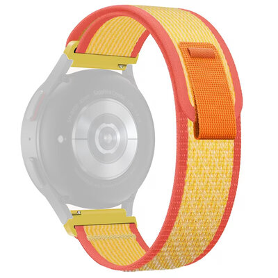 Snelkoppelingsriem 22mm, nylon, oranje, klittenband (Garmin Venu 3, Forerunner 265, Vívoactive 4, etc.)