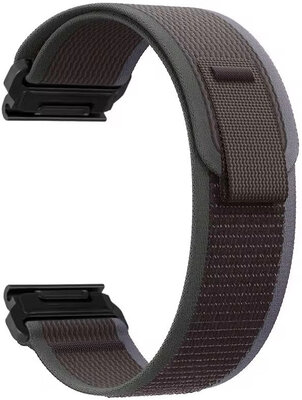 QuickFit band 26mm, nylon, zwart-groen, klittenband (Garmin Fenix 7X/6X/5X, Tactix, etc.)