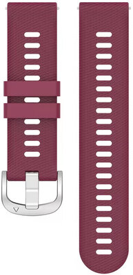 Quick Release band 18mm, silicone, bordeaux rood, zilveren gesp (Garmin Venu 2S, Vívoactive 4S, Forerunner 265S, Venu 3S, etc.)