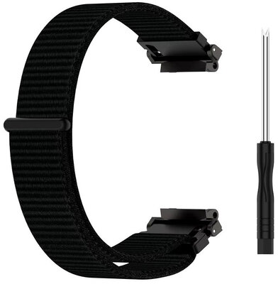 Ricardo nylon riem (voor Amazfit T-Rex 2), zwart, + vervangende accessoires