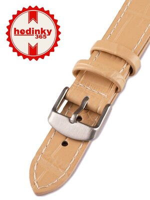 Unisex beige lederen horlogeband W-140-D