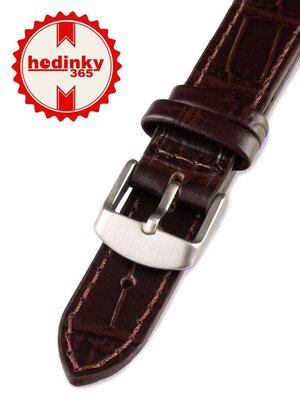 Unisex donkerbruin lederen horlogeband W-140-B